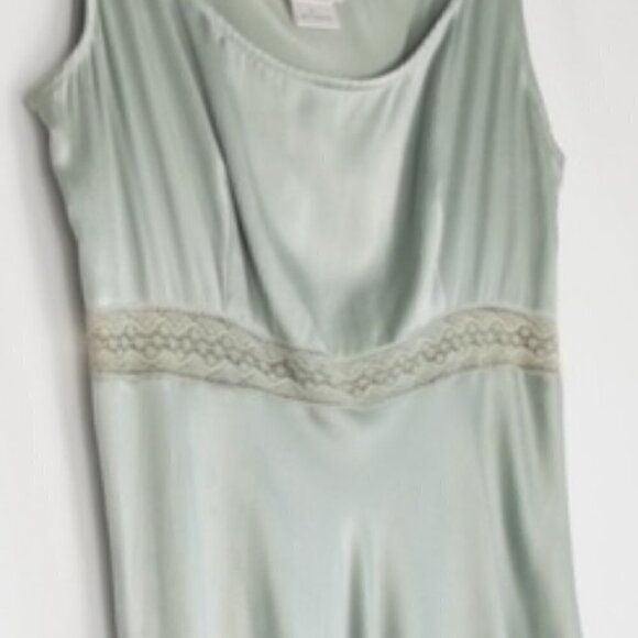 Susie Tompkins Vintage Gray Silk Sleeveless A Line Dress with Lace Accent, Size: - Picture 9 of 15